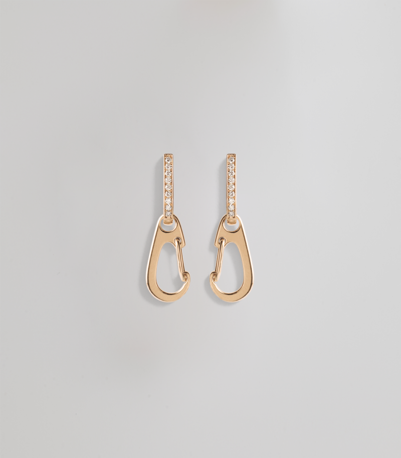Carabiner earrings - Yellow Gold
