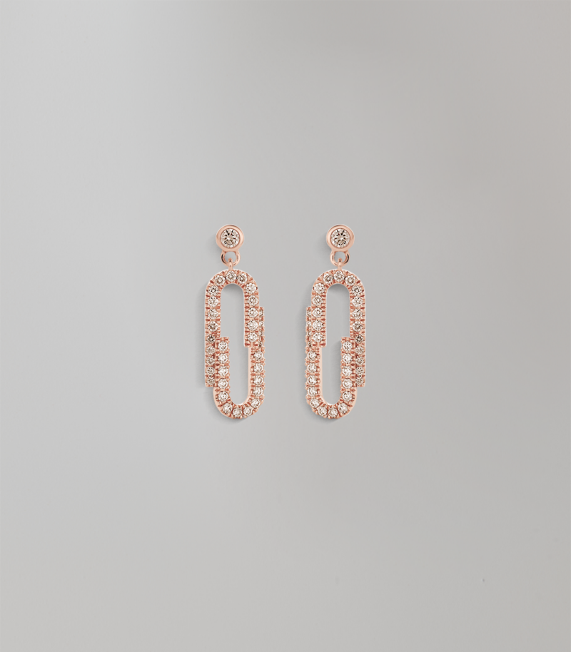 Duo dangling diamond earrings