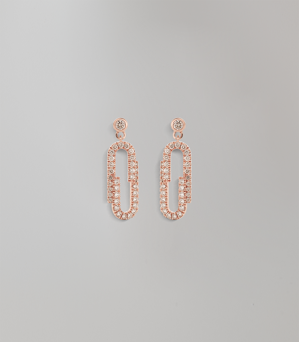Duo dangling diamond earrings