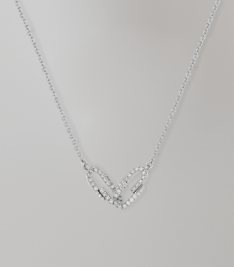 Mini double Duo diamond necklace - White Gold