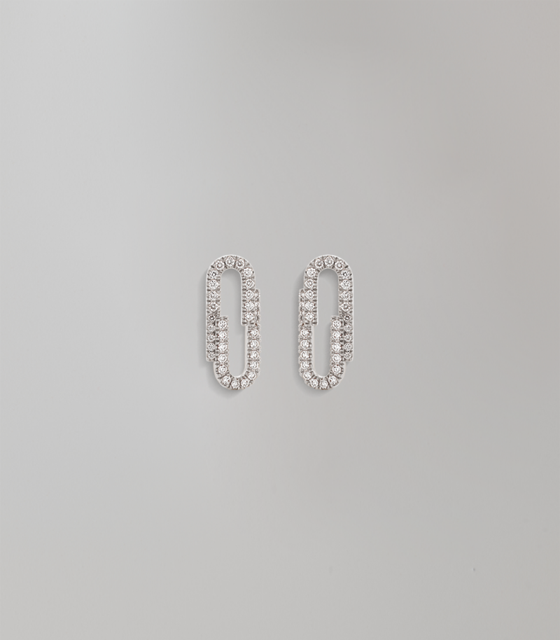 Duo diamond earrings - White Gold