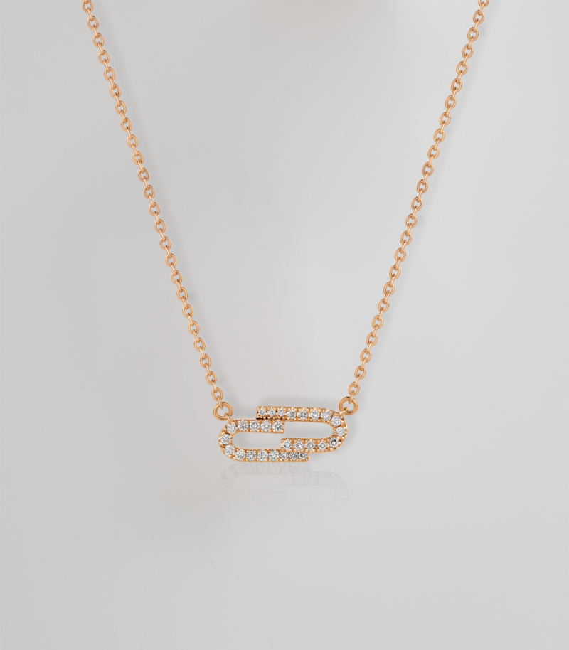 Mini Duo diamond necklace - Rosé Gold