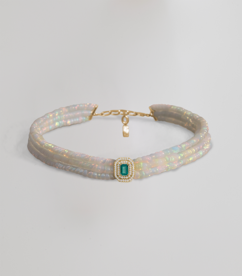 Eugenia opal and emerald necklace