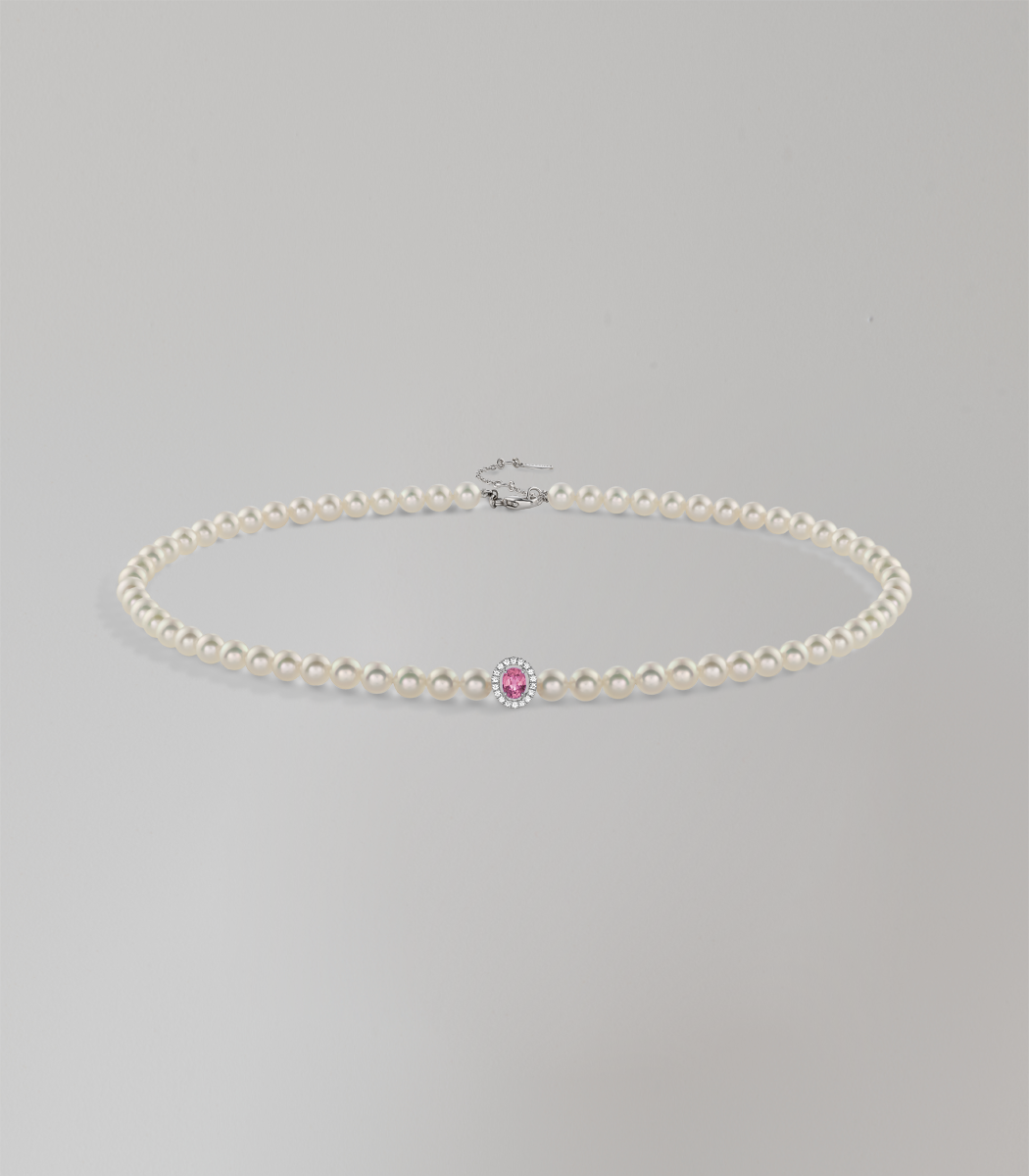 Bonbon pearl and sapphire necklace