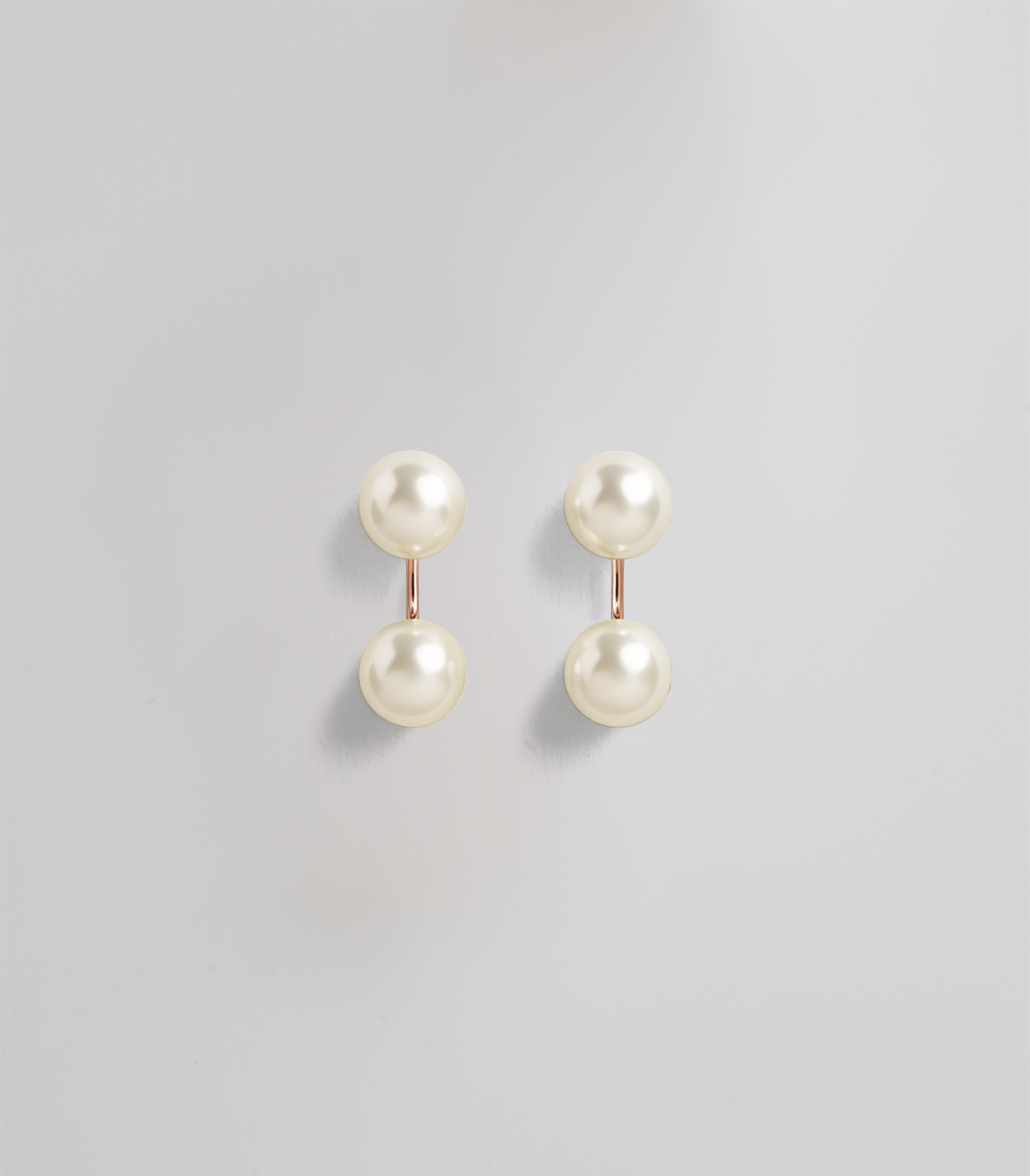 Bonbon pearl earrings - Rosé Gold