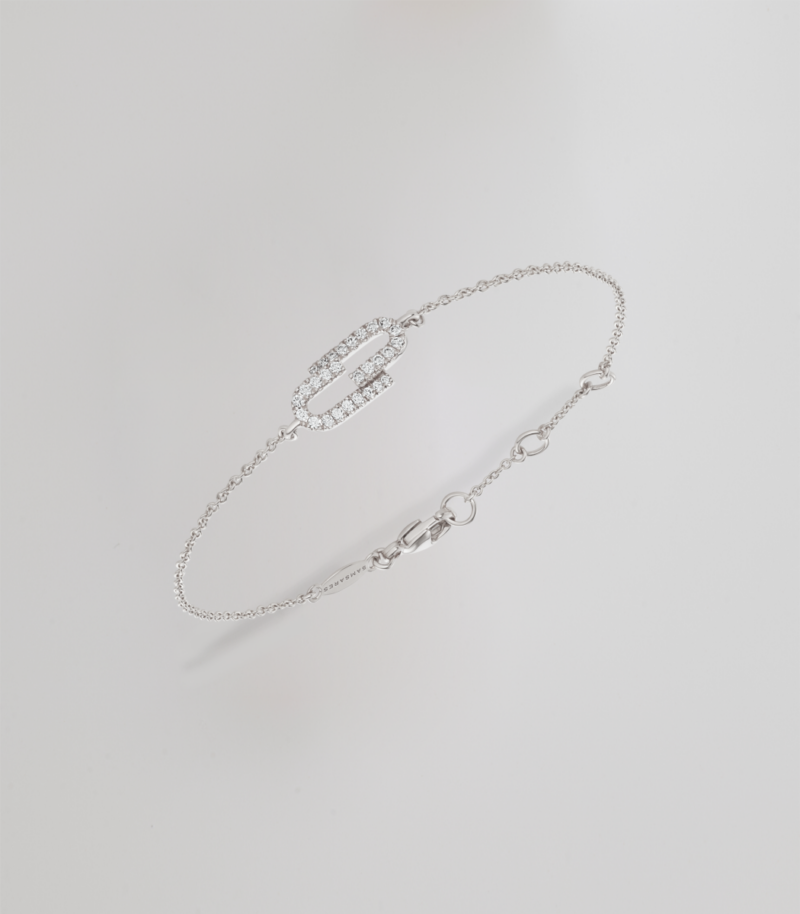 Mini Duo diamond bracelet - White Gold