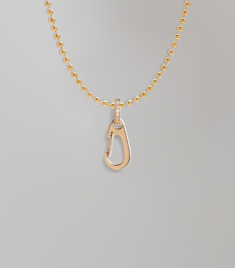 Necklace with carabiner pendant - Yellow Gold